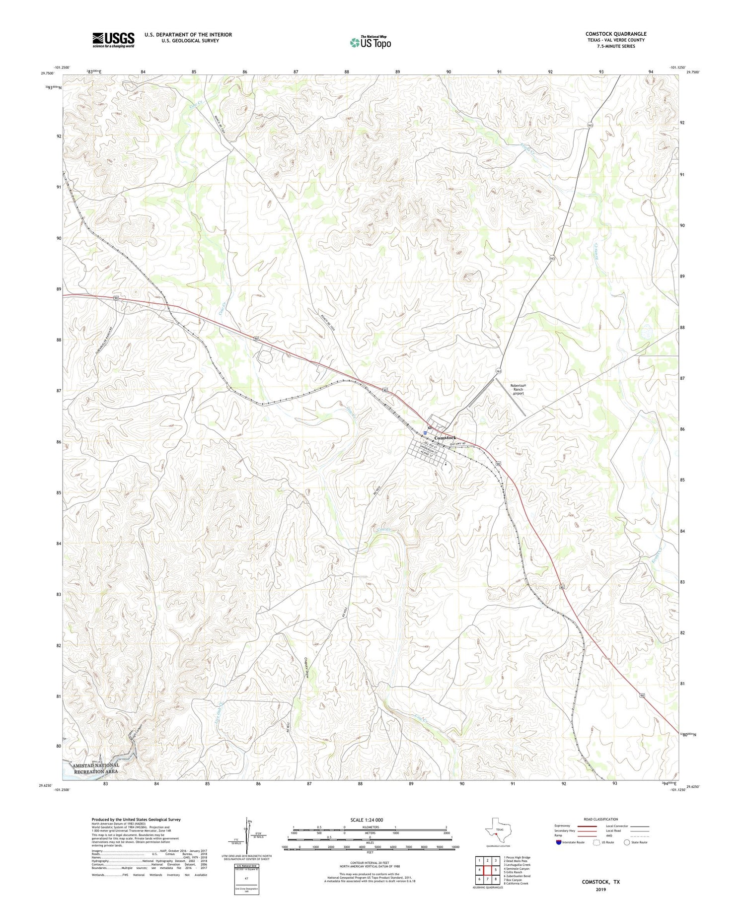 Comstock Texas US Topo Map Image