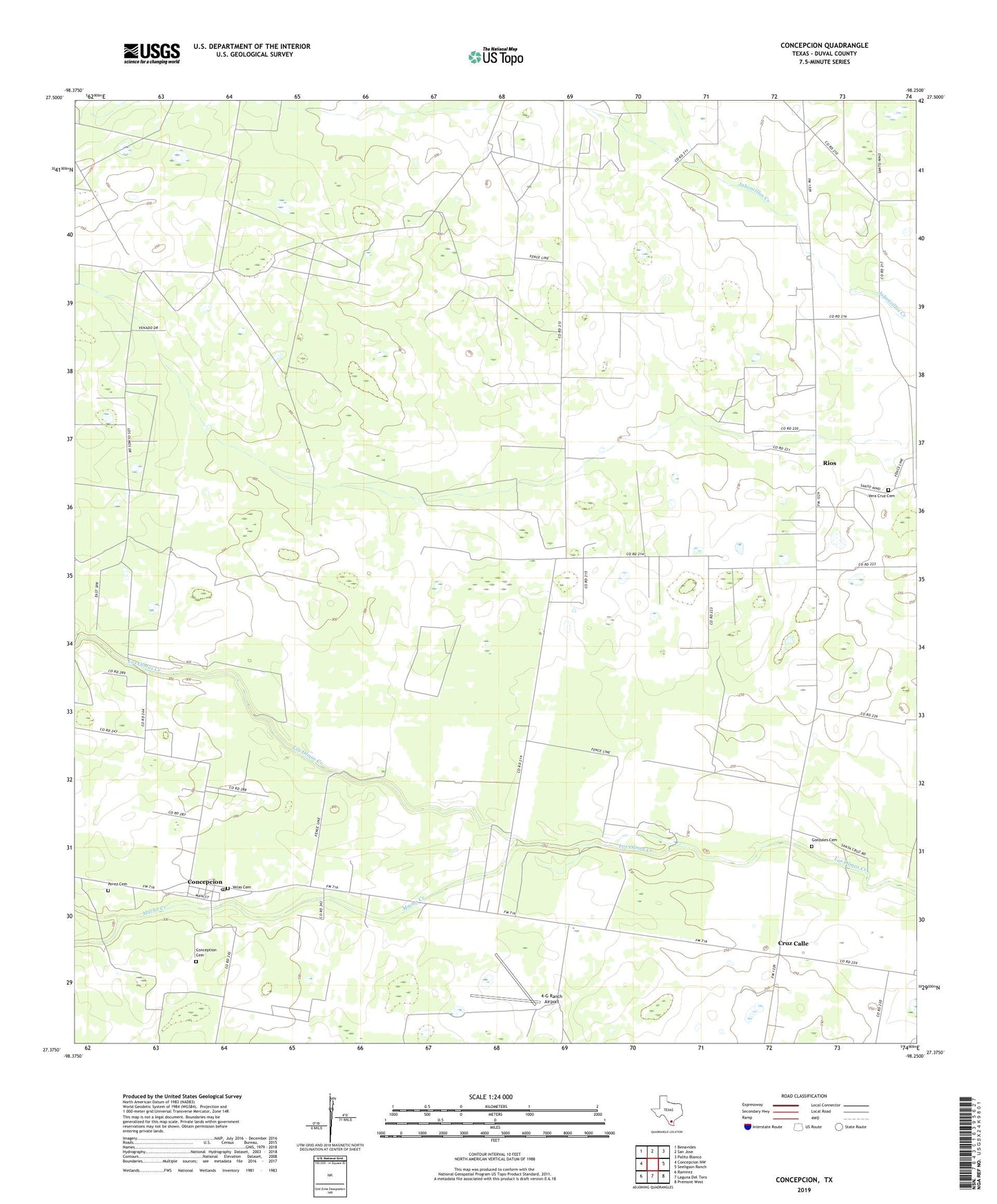 Concepcion Texas US Topo Map Image
