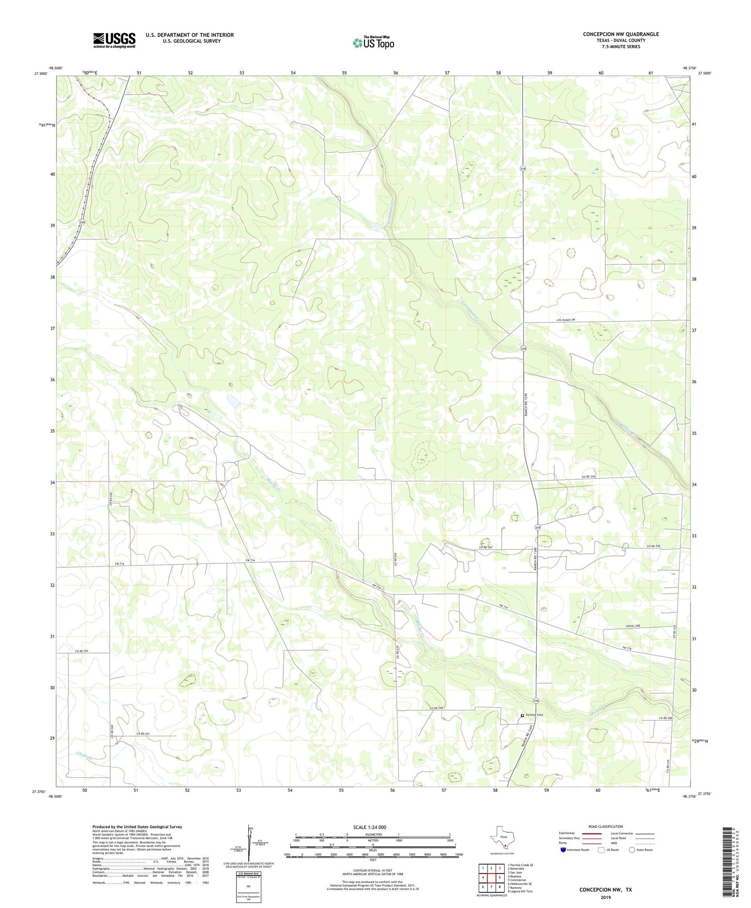 Concepcion NW Texas US Topo Map Image