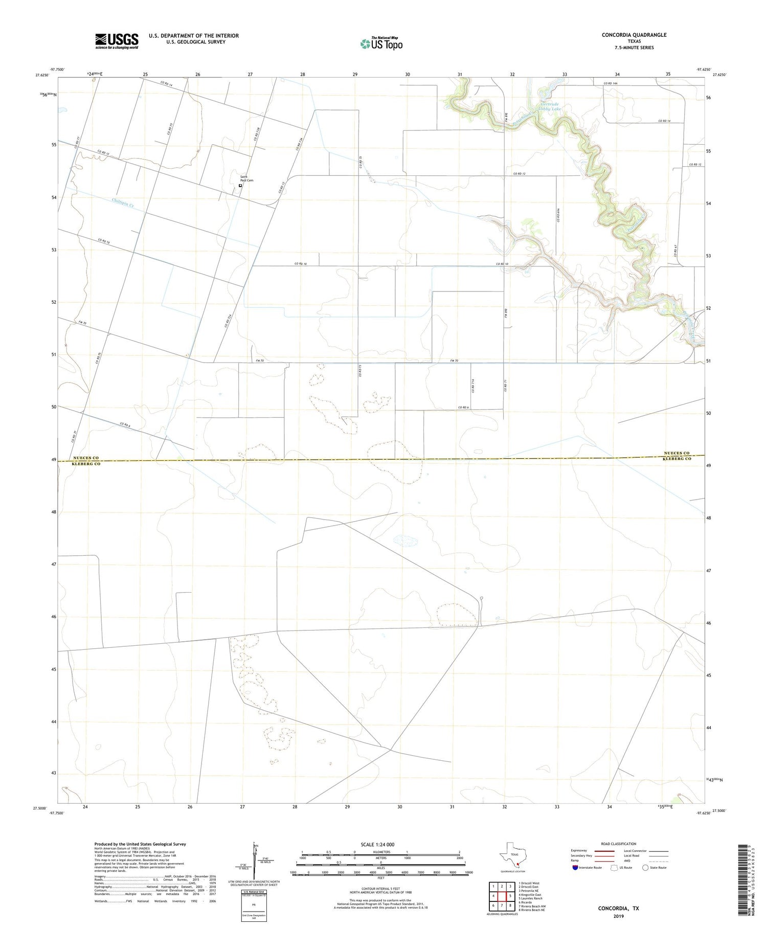 Concordia Texas US Topo Map Image