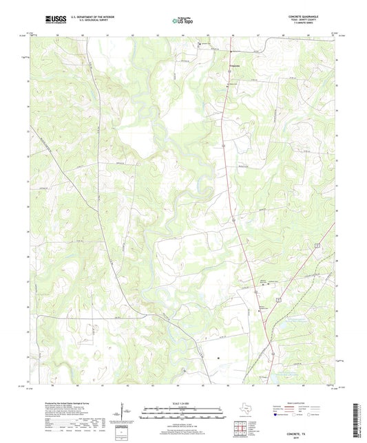Concrete Texas US Topo Map Image