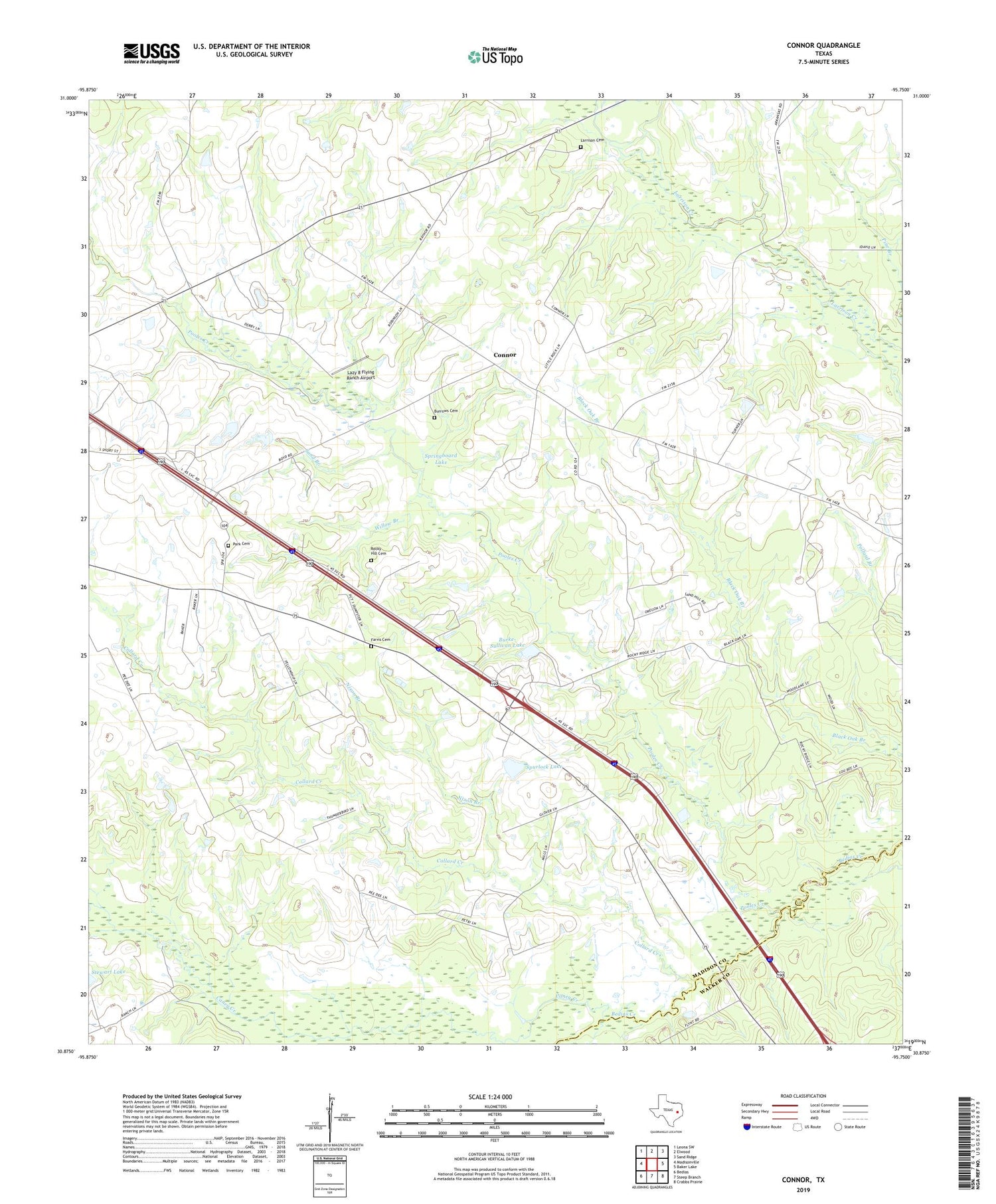 Connor Texas US Topo Map Image