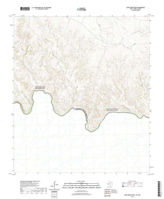 Cook Creek South Texas US Topo Map Image