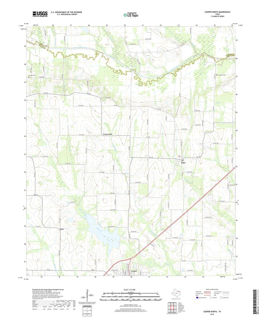 Cooper North Texas US Topo Map Image