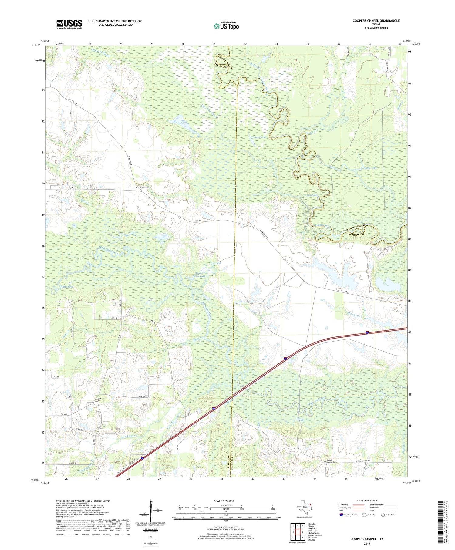 Coopers Chapel Texas US Topo Map Image