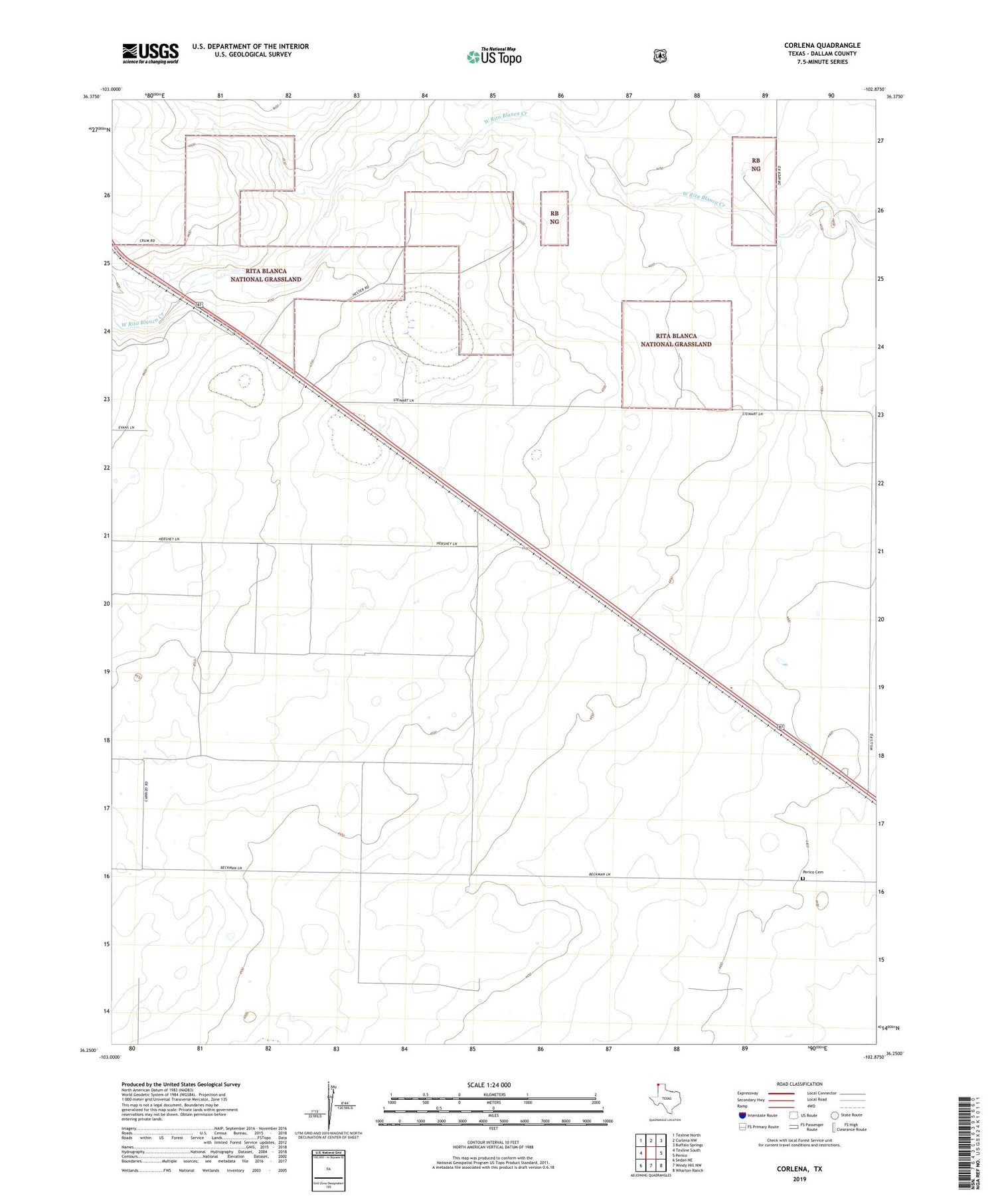 Corlena Texas US Topo Map Image