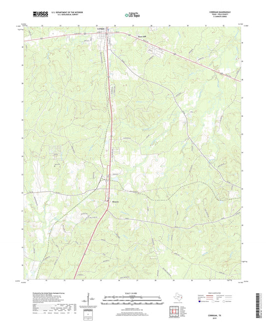 Corrigan Texas US Topo Map Image