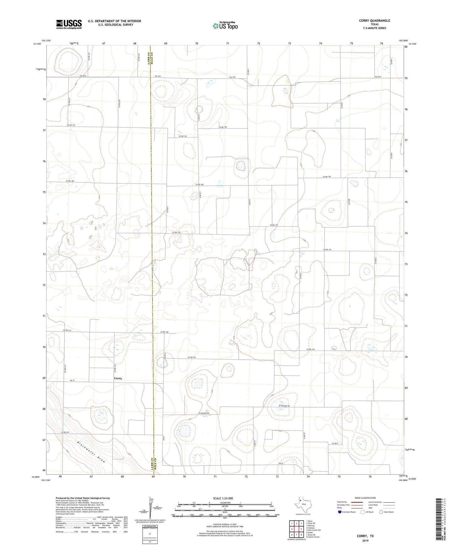 Corry Texas US Topo Map Image
