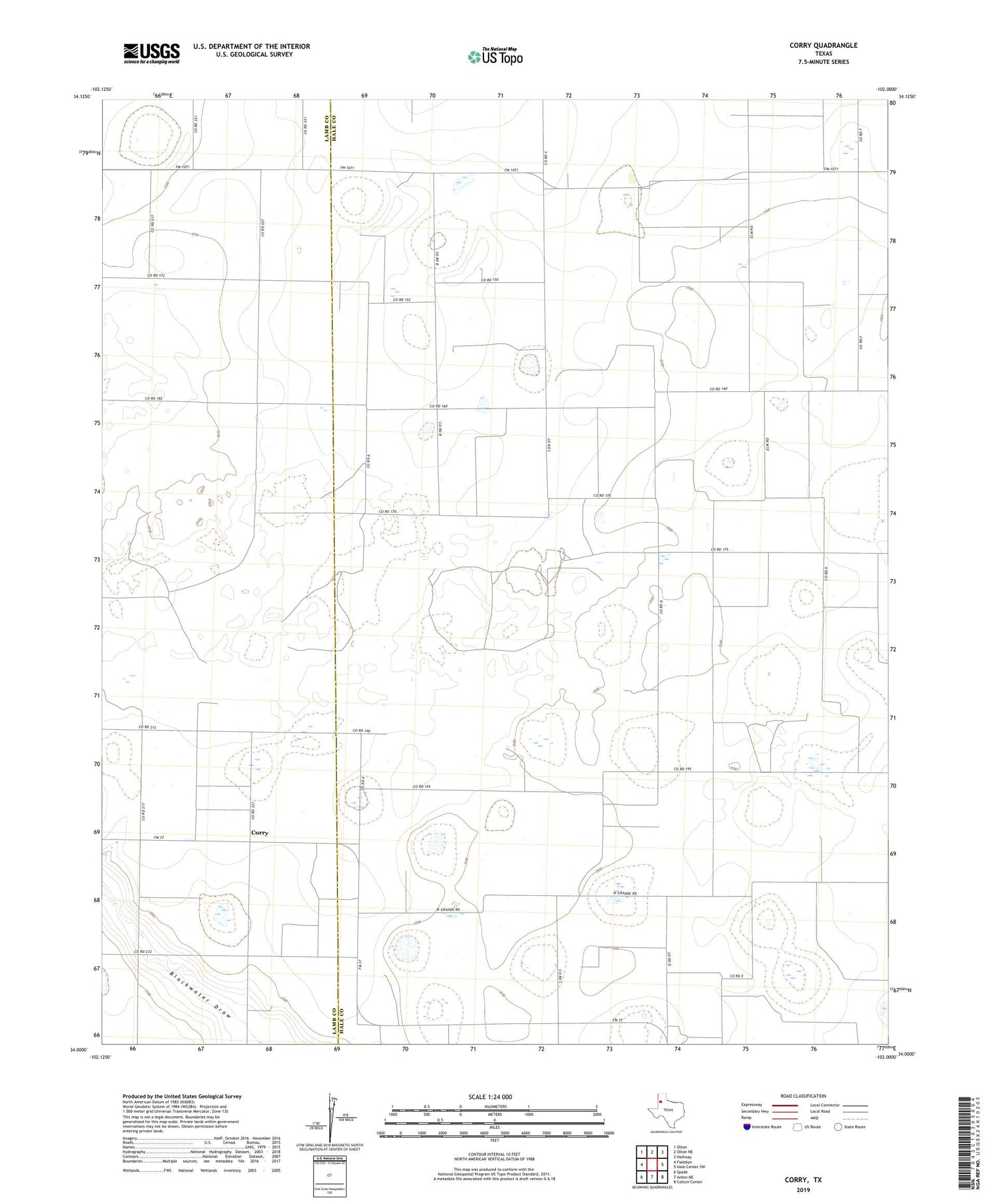 Corry Texas US Topo Map Image