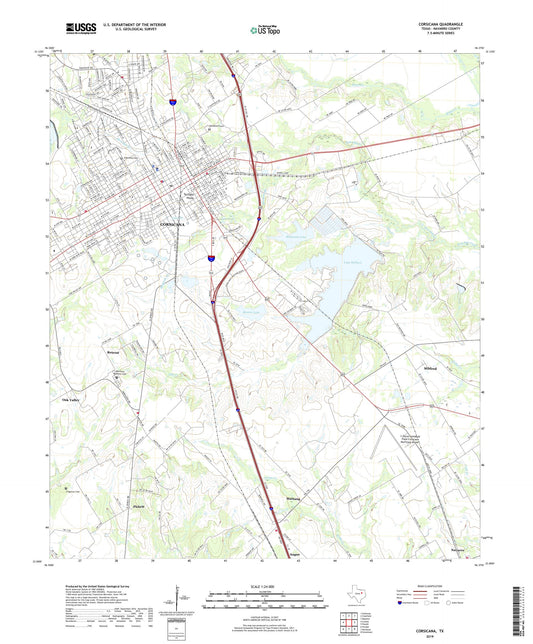 Corsicana Texas US Topo Map Image