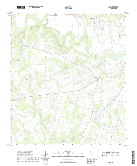 Cost Texas US Topo Map Image