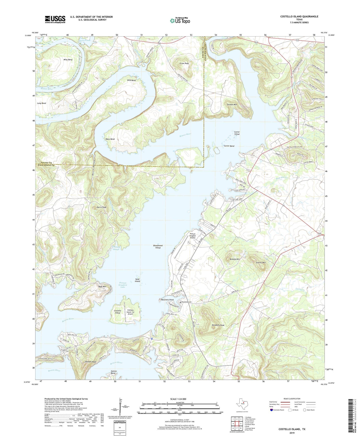 Costello Island Texas US Topo Map Image