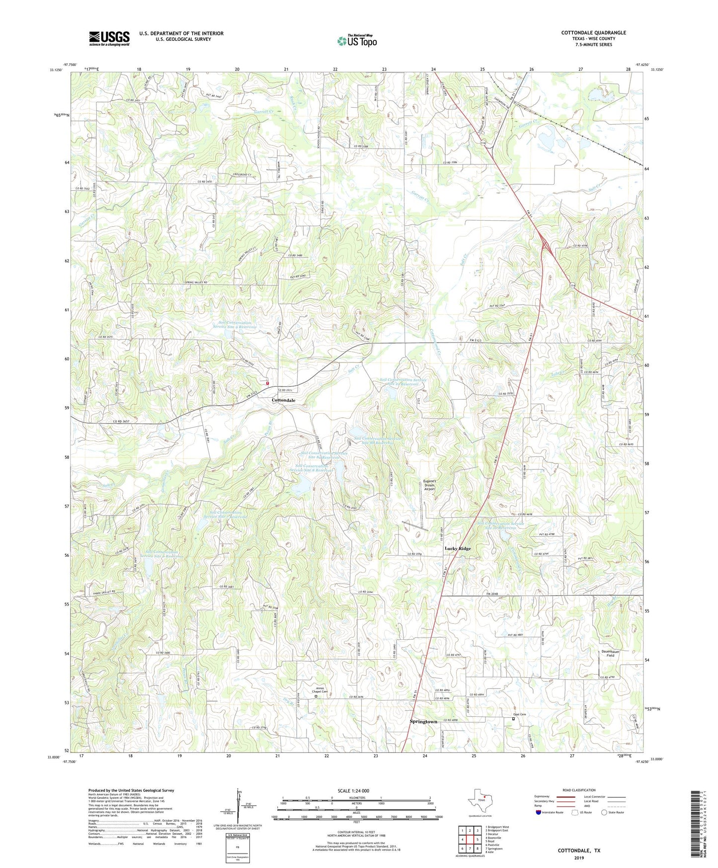 Cottondale Texas US Topo Map Image