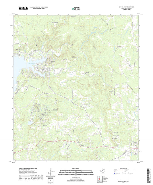 Council Creek Texas US Topo Map Image