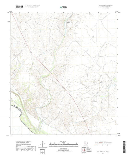 Cow Creek Tank Texas US Topo Map Image