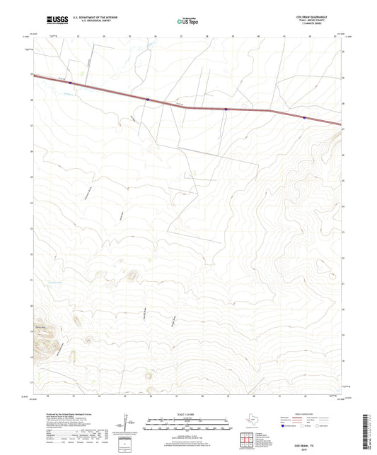 Cox Draw Texas US Topo Map Image