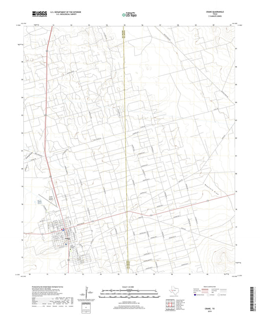 Crane Texas US Topo Map Image