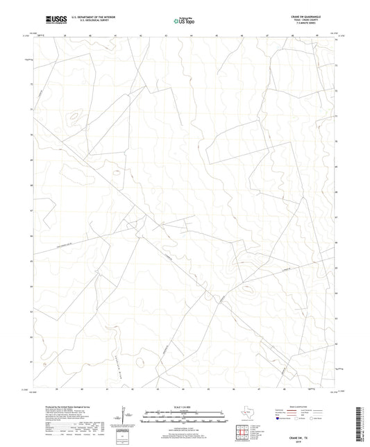 Crane SW Texas US Topo Map Image