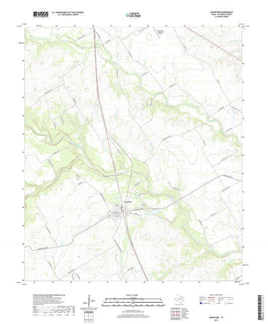 Crawford Texas US Topo Map Image