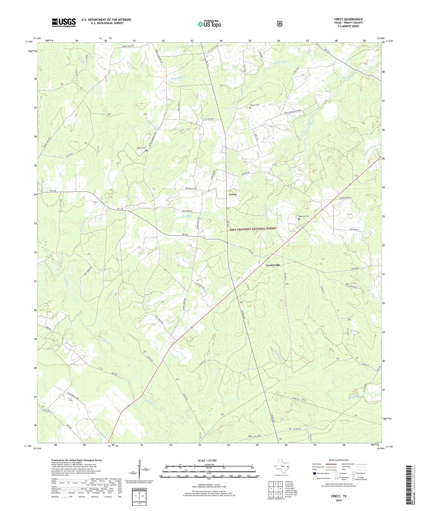 Crecy Texas US Topo Map Image
