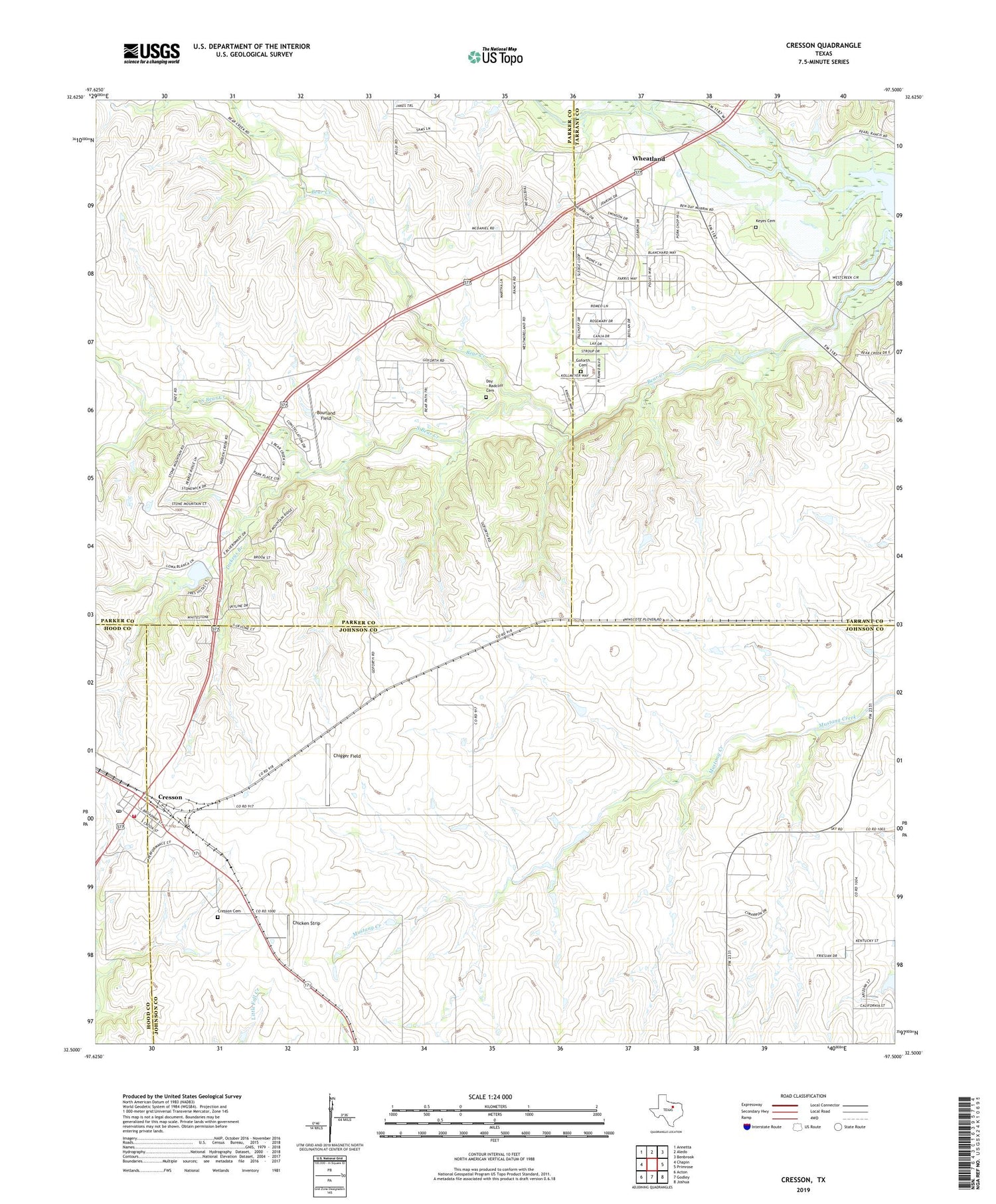 Cresson Texas US Topo Map Image