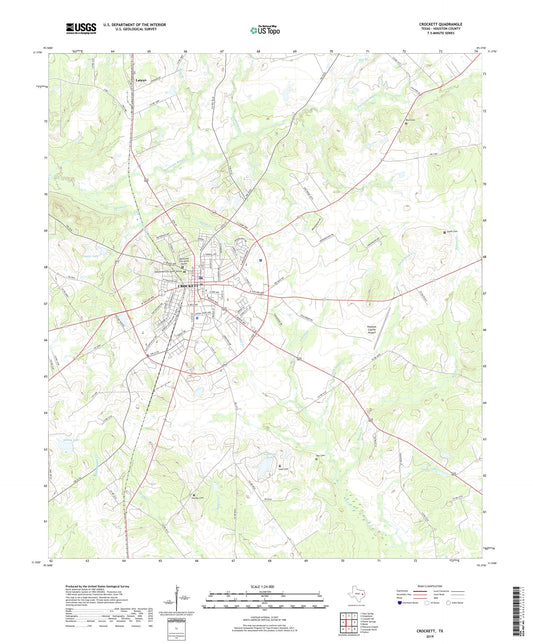 Crockett Texas US Topo Map Image
