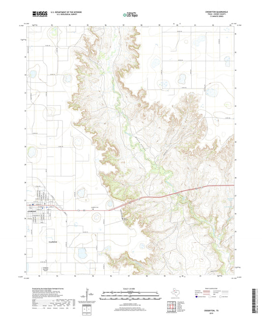Crosbyton Texas US Topo Map Image