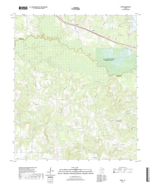 Crow Texas US Topo Map Image