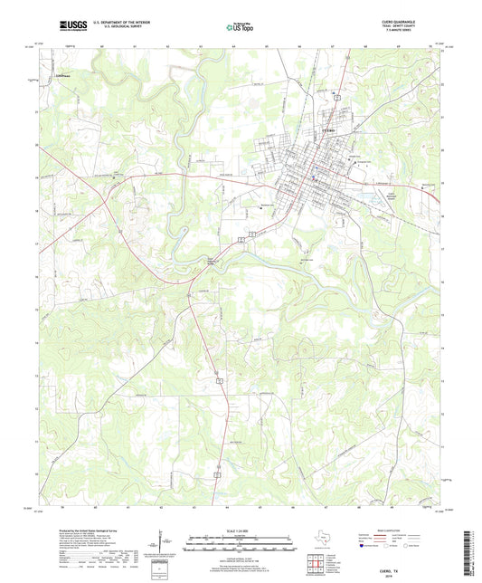 Cuero Texas US Topo Map Image