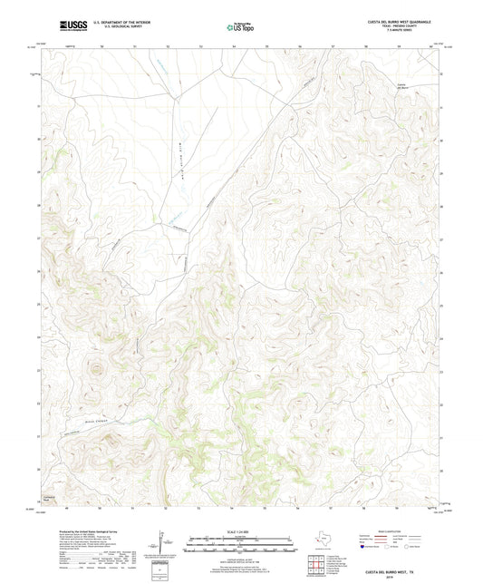 Cuesta Del Burro West Texas US Topo Map Image
