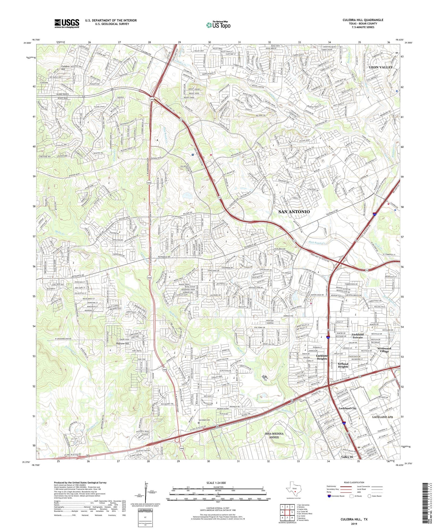 Culebra Hill Texas US Topo Map Image