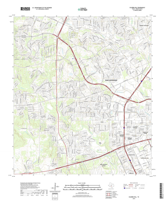 Culebra Hill Texas US Topo Map Image