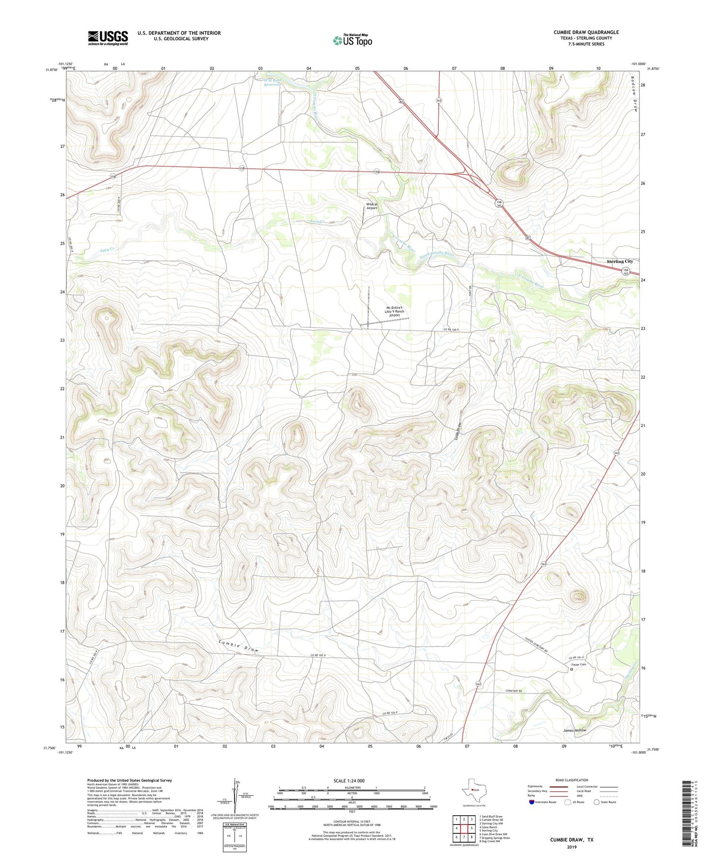 Cumbie Draw Texas US Topo Map Image