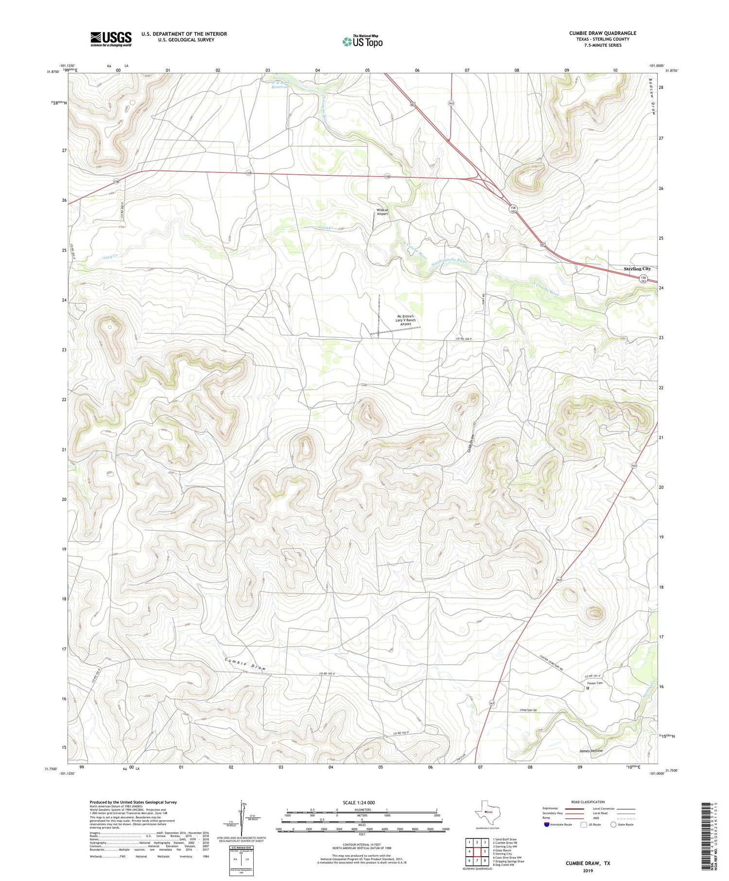 Cumbie Draw Texas US Topo Map Image