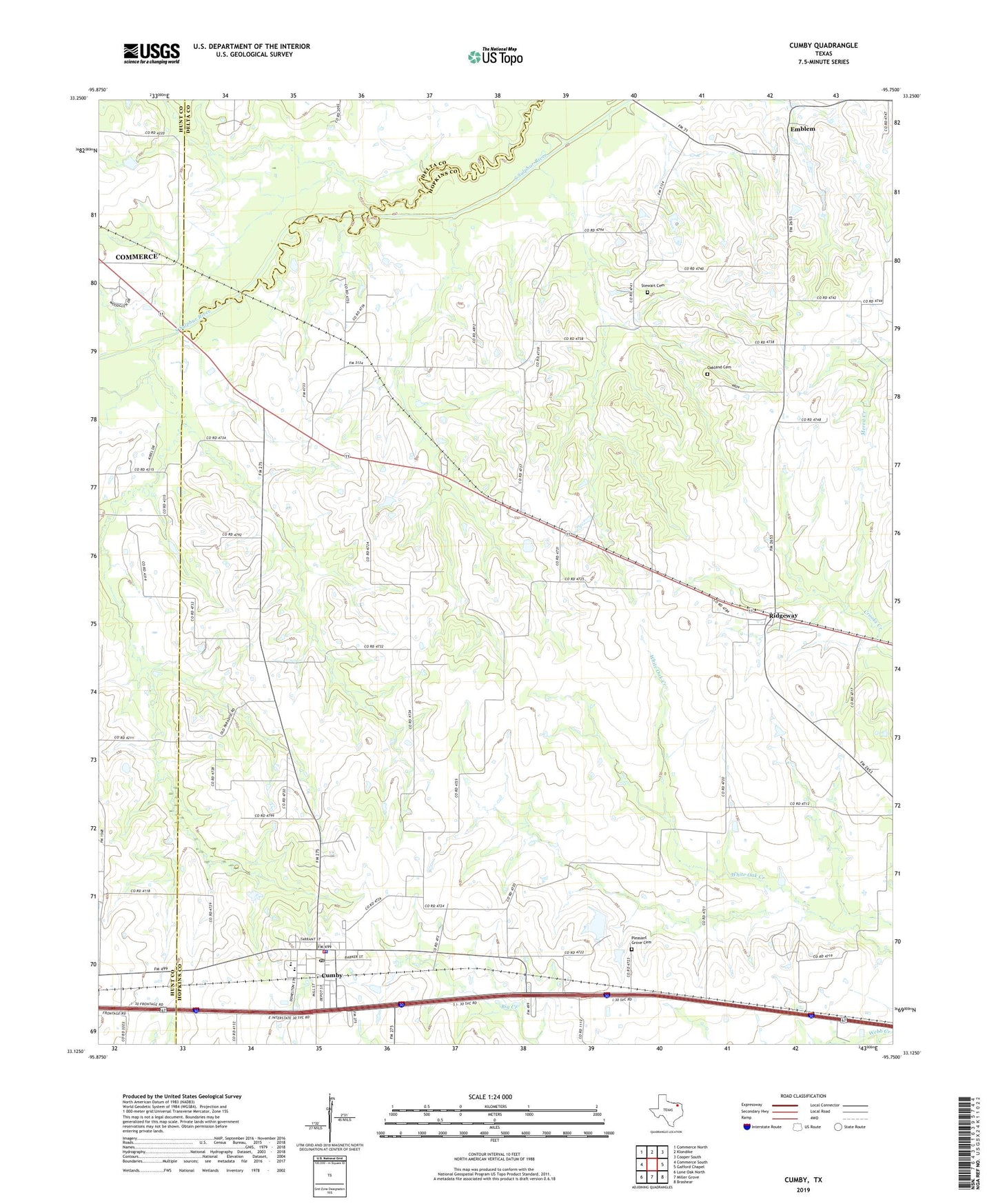 Cumby Texas US Topo Map Image