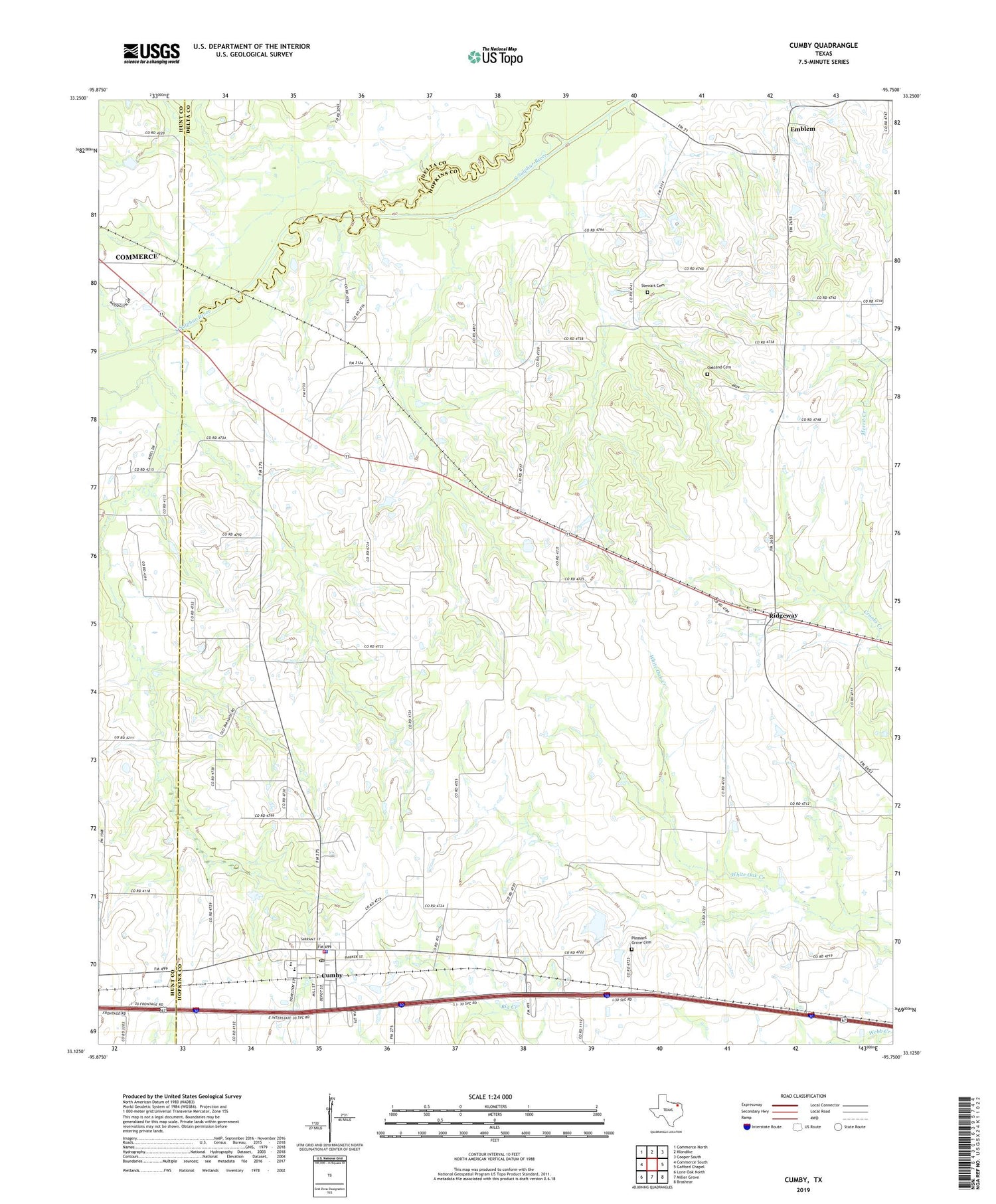 Cumby Texas US Topo Map Image