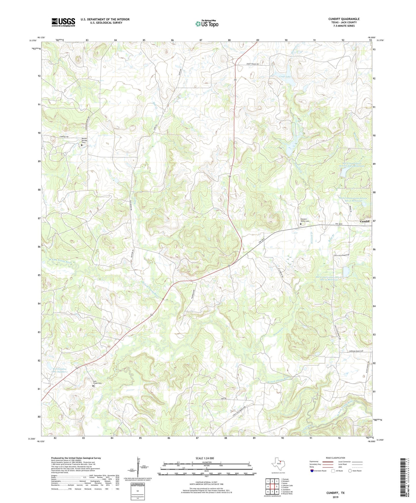 Cundiff Texas US Topo Map Image