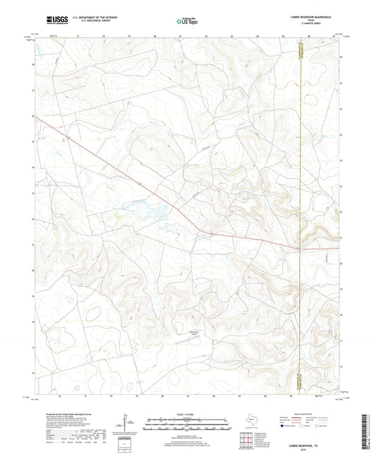 Currie Reservoir Texas US Topo Map Image