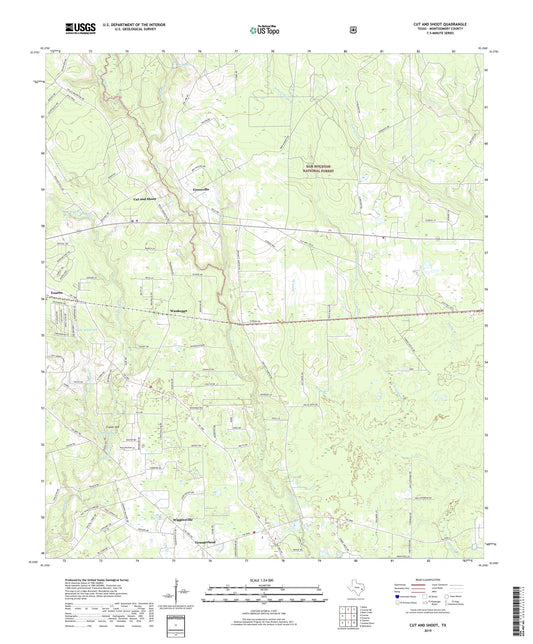 Cut And Shoot Texas US Topo Map Image