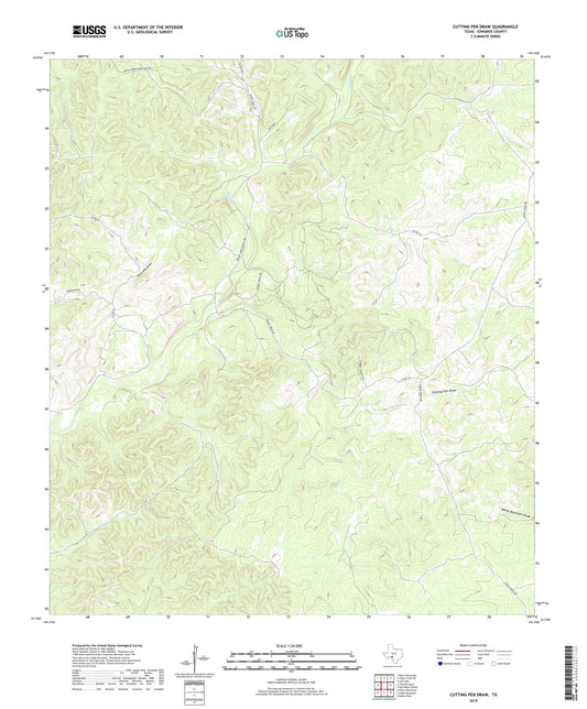 Cutting Pen Draw Texas US Topo Map Image
