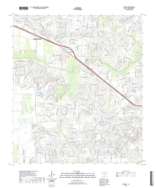 Cypress Texas US Topo Map Image