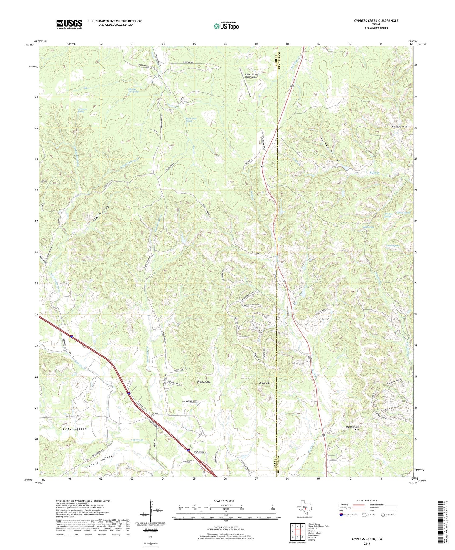Cypress Creek Texas US Topo Map Image