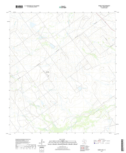 Dabney Tank Texas US Topo Map Image