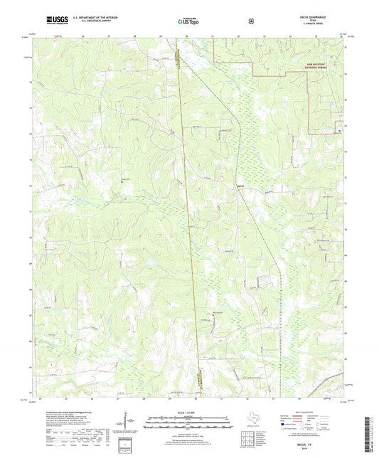 Dacus Texas US Topo Map Image