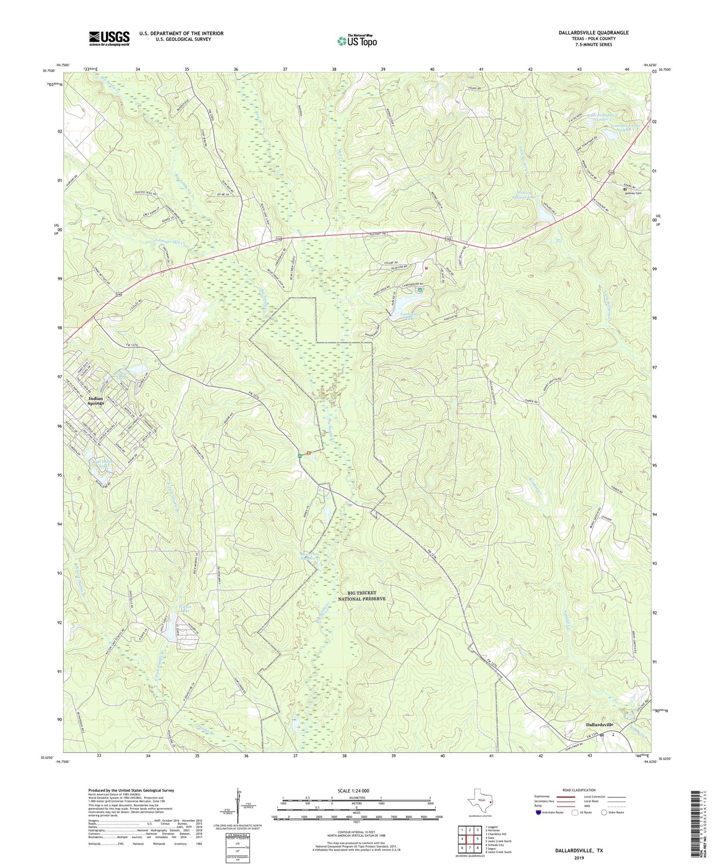 Dallardsville Texas US Topo Map Image