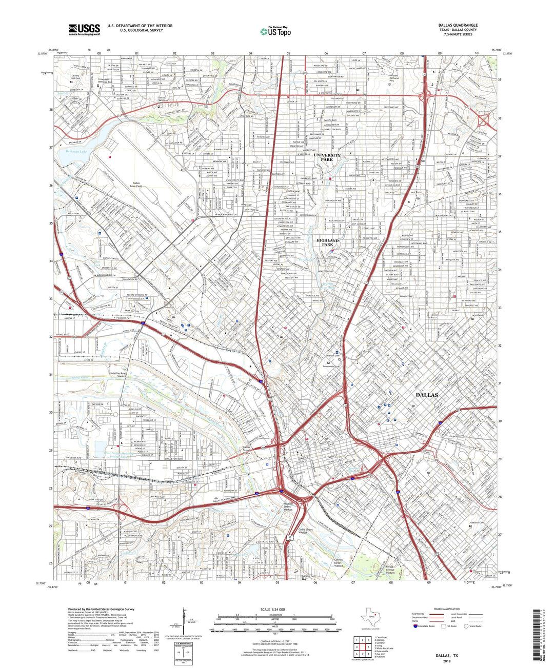 Dallas Texas US Topo Map – MyTopo Map Store