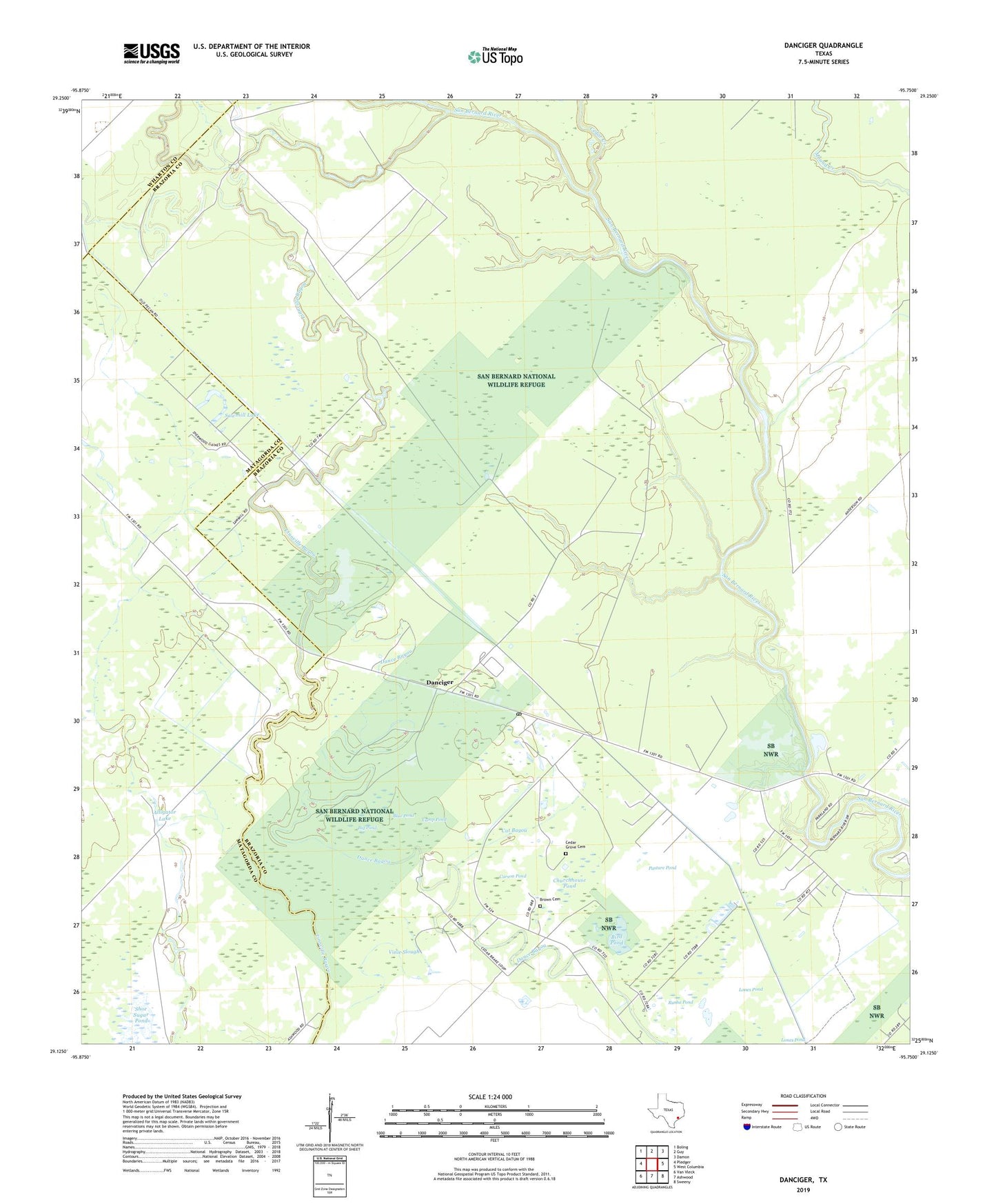 Danciger Texas US Topo Map Image