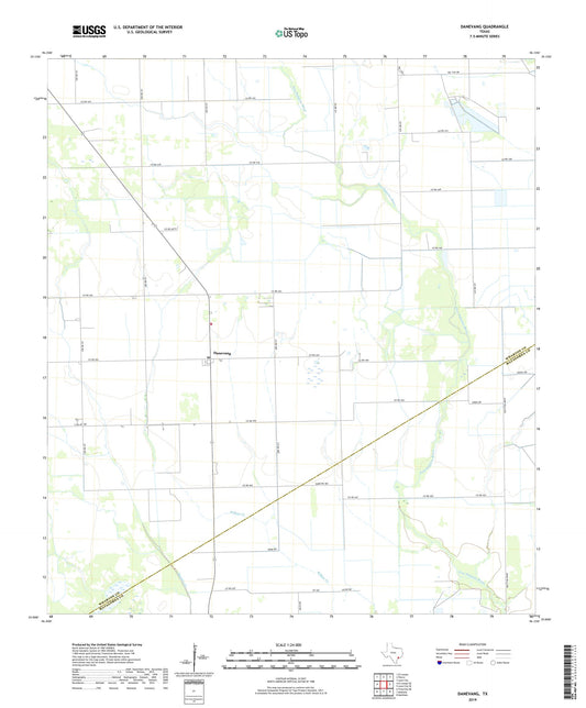 Danevang Texas US Topo Map Image