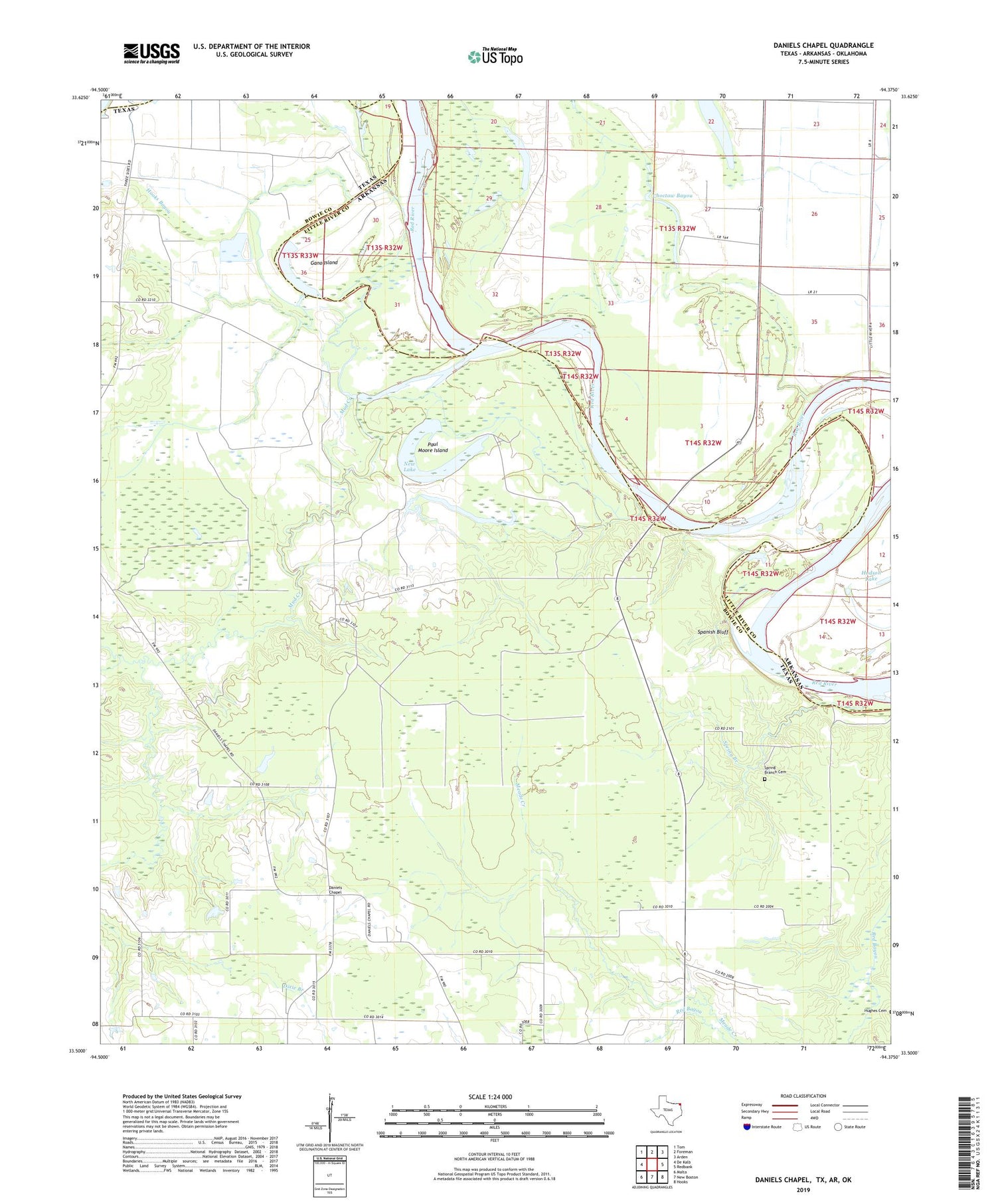 Daniels Chapel Texas US Topo Map Image