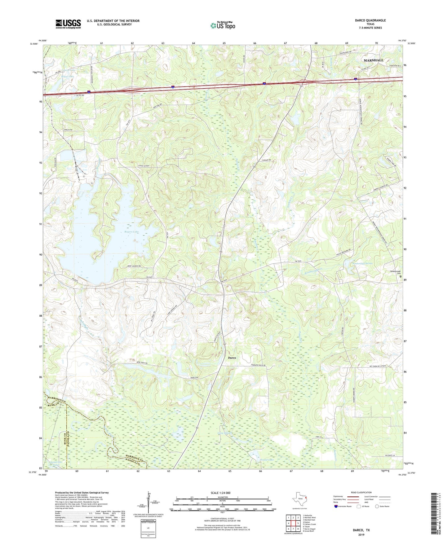 Darco Texas US Topo Map Image